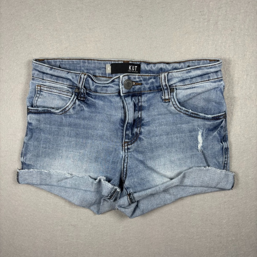 Kut From The Kloth Shorts Women's Jean Shorts Cut-Off‎ Light Blue Denim Size 4